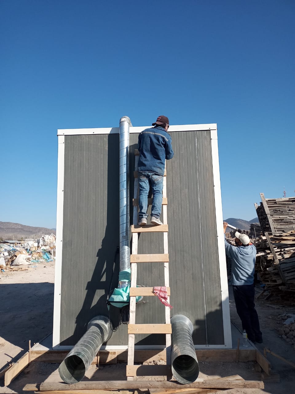 Detalle estructural de horno y tarimas